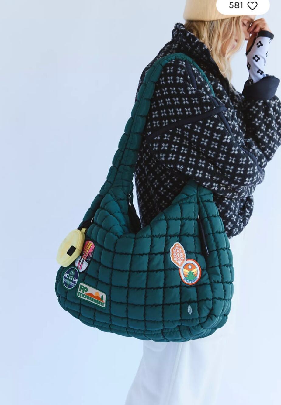 FREE PEOPLE Quilted Patch Carryall Bag NWT